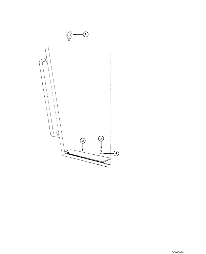 Схема запчастей Case 885 - (09.32[00]) - CAB - HAND RAIL AND HOOK (09) - CHASSIS