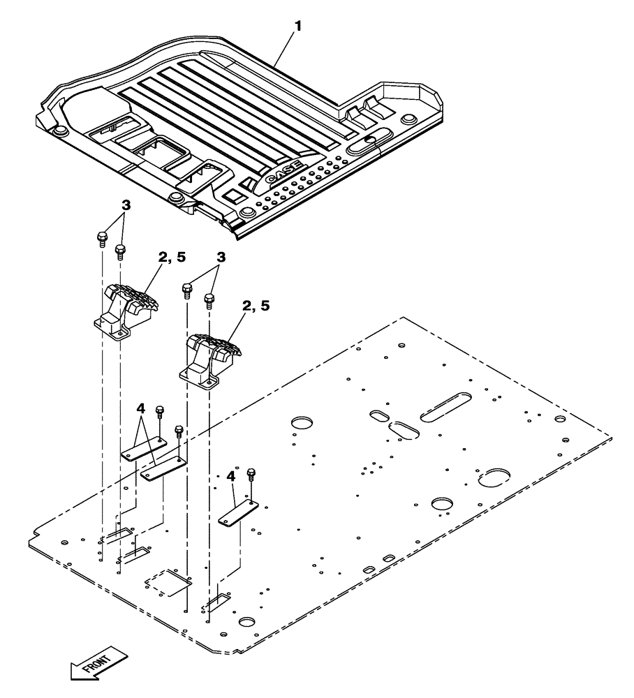 Схема запчастей Case CX300C - (09-010-00[01]) - OPERATORS COMPARTMENT - MAT, FLOOR - STANDARD (09) - CHASSIS/ATTACHMENTS