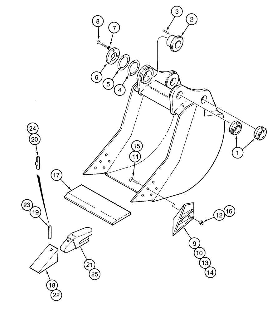 Схема запчастей Case 9050 - (9-64[2]) - H & H BUCKETS, HEAVY DUTY - STANDARD CAPACITY (09) - CHASSIS