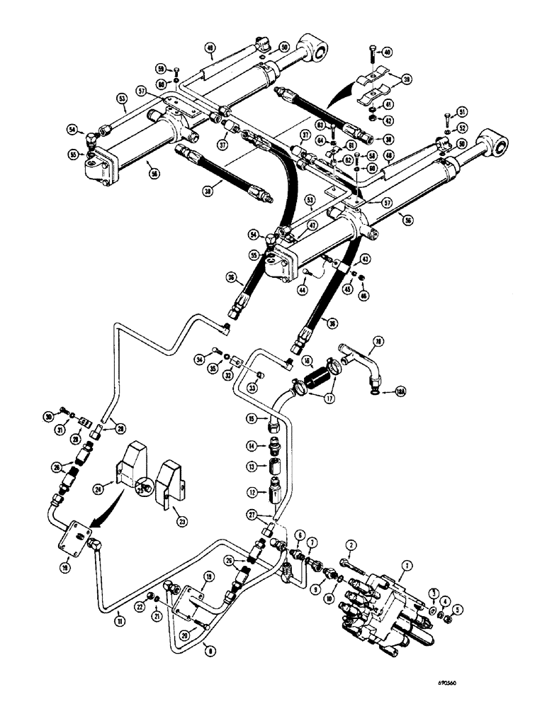 Схема запчастей Case W8C - (214) - LOADER HYDRAULICS, TILT CYLINDER HYDRAULICS (08) - HYDRAULICS
