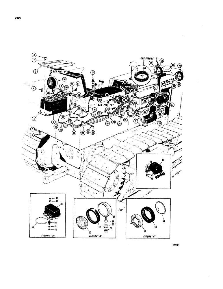 Схема запчастей Case 450 - (066) - ELECTRICAL SYSTEM - GAS (06) - ELECTRICAL SYSTEMS
