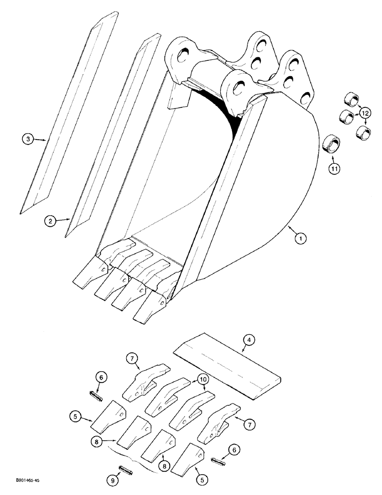 Схема запчастей Case 480F LL - (9-063E) - UNIVERSAL BACKHOE BUCKETS, 16" (406 MM) & 18" (457 MM) WIDE TRENCHING BUCKETS & TEETH - HEAVY DUTY (09) - CHASSIS/ATTACHMENTS
