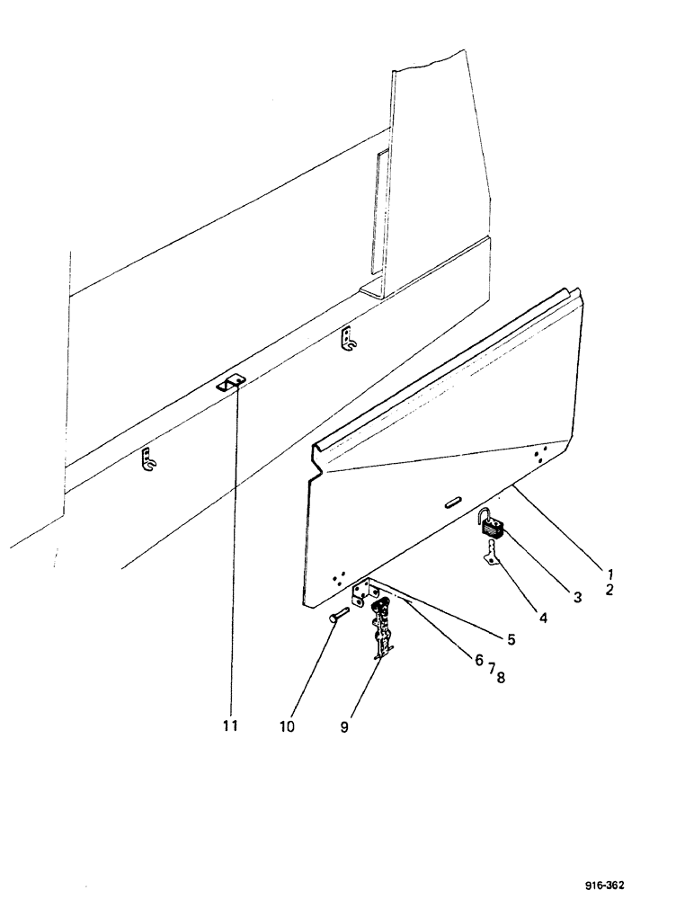 Схема запчастей Case 580F - (340) - ENGINE, SIDE PANELS (90) - PLATFORM, CAB, BODYWORK AND DECALS