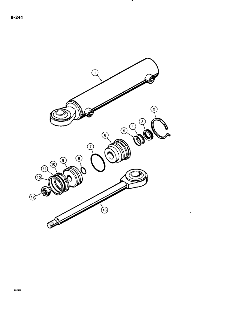 Схема запчастей Case DH4B - (8-244) - BACKFILL BLADE ANGLE CYLINDER, 4-WAY/6-WAY (08) - HYDRAULICS