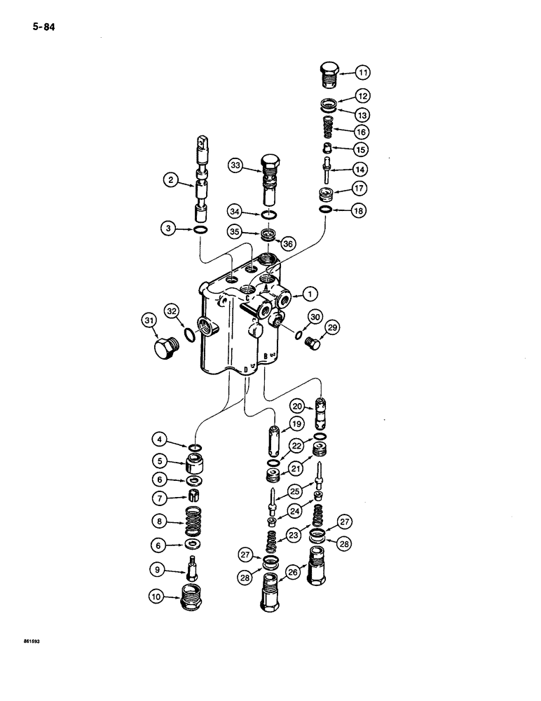 Схема запчастей Case CASE - (5-84) - STEERING AND ATTACHMENT LIFT CONTROL VALVE (05) - STEERING