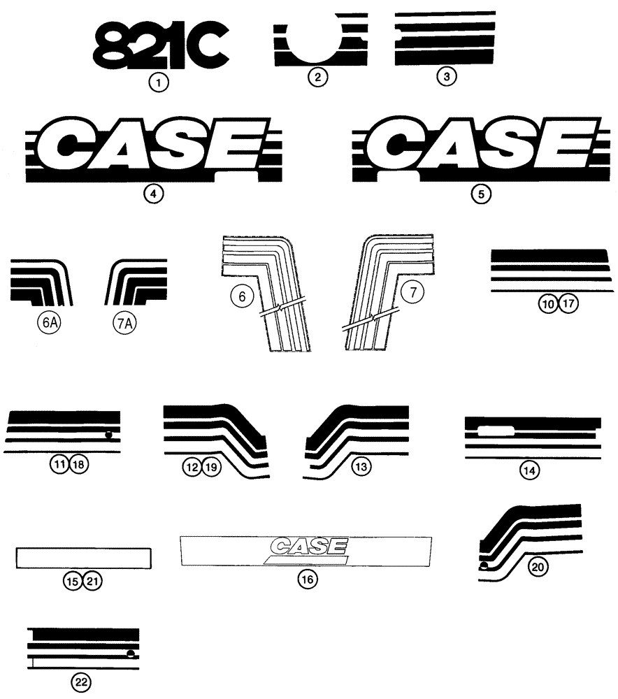 Схема запчастей Case 821C - (09-71) - DECALS (09) - CHASSIS
