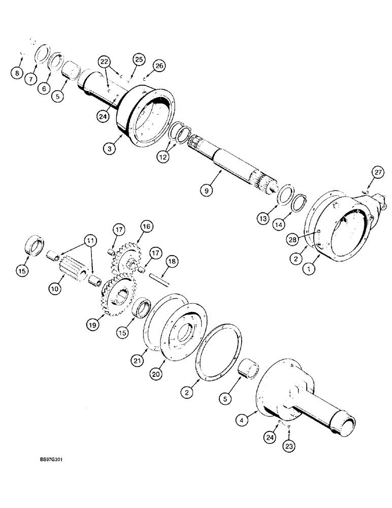 Схема запчастей Case TF300 - (6-44) - TRANSMISSION ASSEMBLY (06) - POWER TRAIN