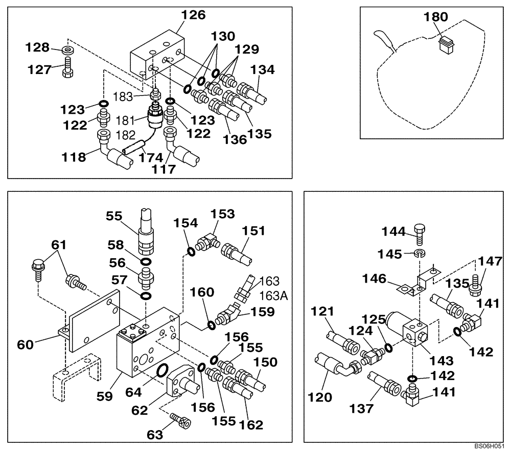 Схема запчастей Case CX210 - (08-57) - HYDRAULICS, AUXILIARY - DOUBLE ACTING CIRCUIT, PEDAL ACTIVATED (08) - HYDRAULICS