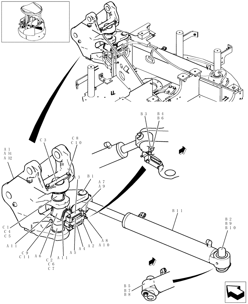 Схема запчастей Case CX31B - (013-01[1]) - BRACKET ASSY, SWING (39) - FRAMES AND BALLASTING