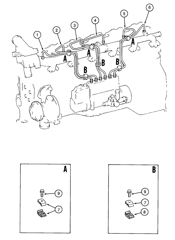 Схема запчастей Case 9060 - (3-08) - INJECTION TUBES (03) - FUEL SYSTEM