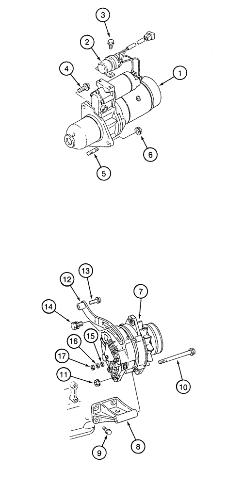Схема запчастей Case 9060 - (4-06) - STARTER AND ALTERNATOR MOUNTING (04) - ELECTRICAL SYSTEMS