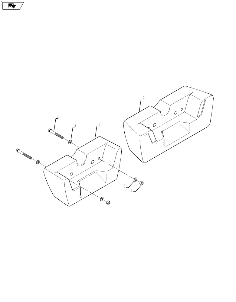 Схема запчастей Case 580SN WT - (37.140.01) - COUNTERWEIGHT, FRONT (37) - HITCHES, DRAWBARS & IMPLEMENT COUPLINGS