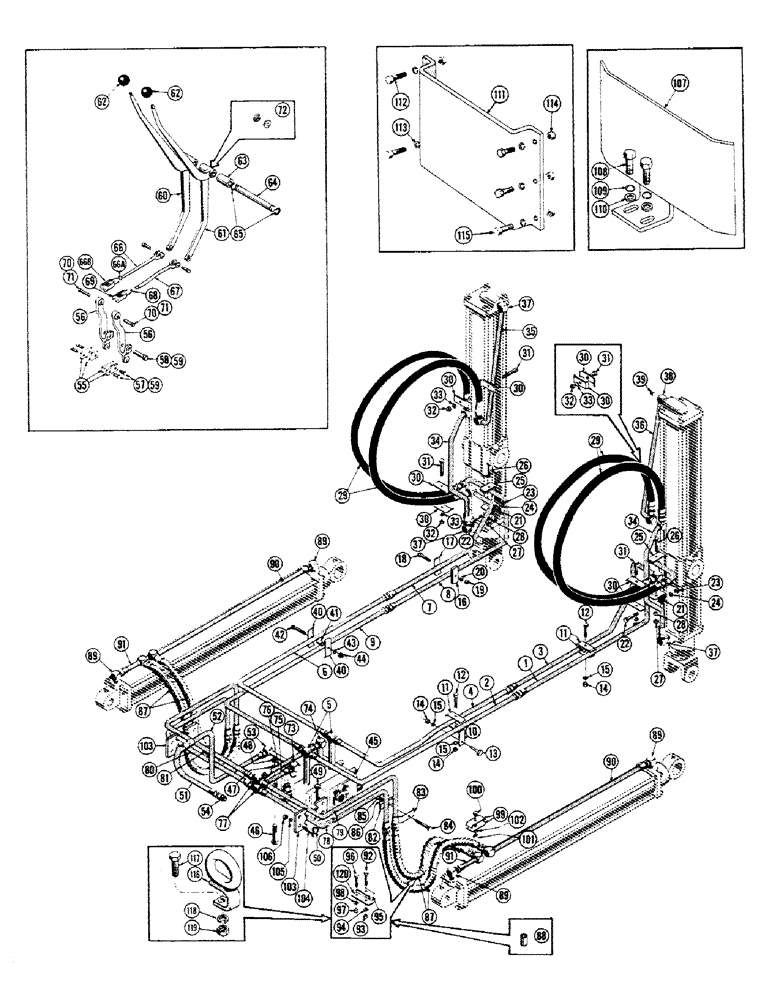 Схема запчастей Case 800 - (224) - HYDRAULIC SYSTEM FOR HYDRAULIC ANGLEDOZER, DOZER HYDRAULIC SYSTEM (07) - HYDRAULIC SYSTEM