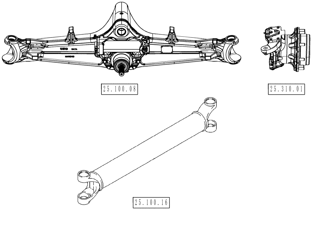 Схема запчастей Case 580SM - (00.000.25) - PICTORIAL INDEX - FRONT MECHANICAL DRIVE (00) - GENERAL & PICTORIAL INDEX