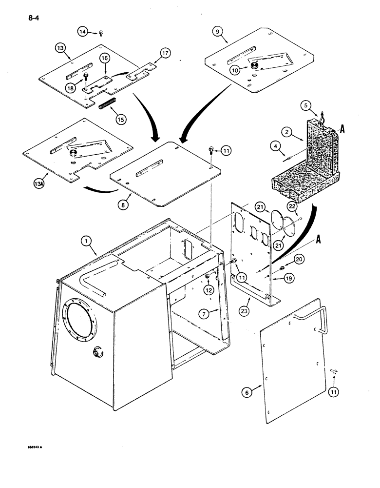 Схема запчастей Case 855D - (8-004) - HYDRAULIC RESERVOIR COVERS AND OPERATORS MANUAL BOX (08) - HYDRAULICS