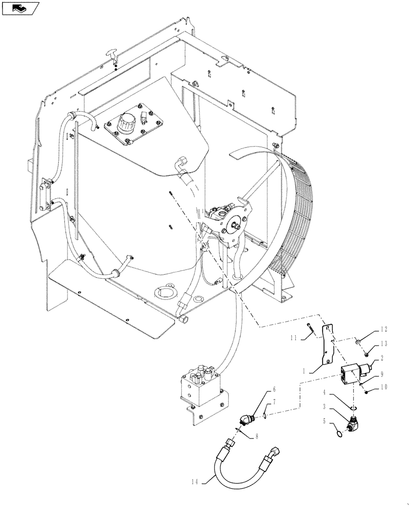 Схема запчастей Case 721F - (35.526.AE[01]) - CAB HEAT LOAD VALVE INSTALLATION (35) - HYDRAULIC SYSTEMS