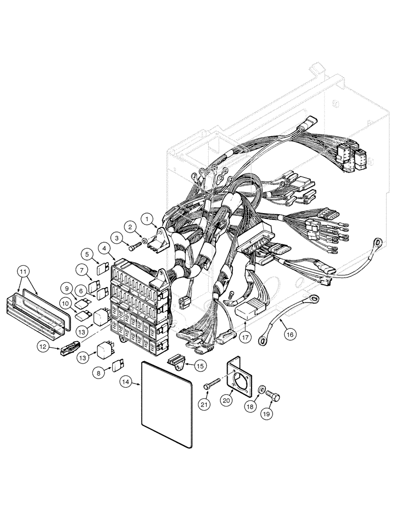 Схема запчастей Case 865 AWD - (04-16[01]) - ELECTRICAL SYSTEM - RELAYS AND FUSES (04) - ELECTRICAL SYSTEMS