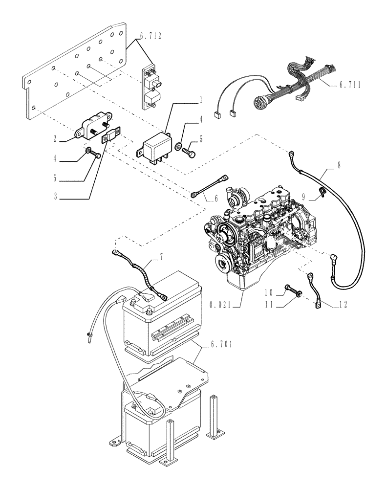 Схема запчастей Case 1850K - (9.710[01]) - COLD WEATHER STARTING AID - OPTIONAL CODE 784106051 (19) - OPTIONS