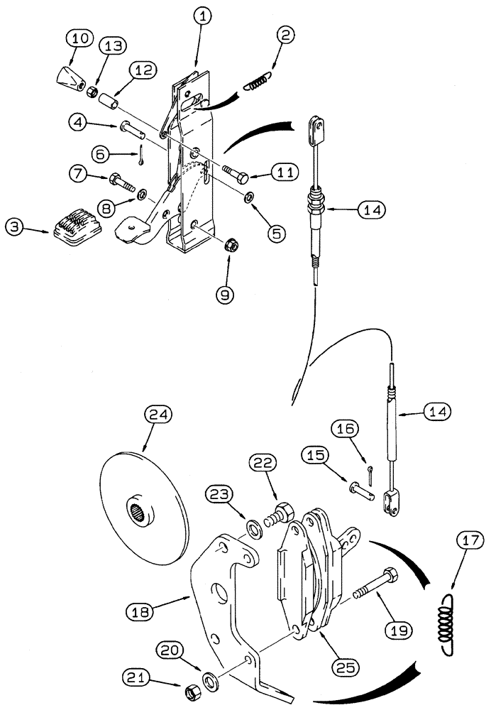 Схема запчастей Case 460 - (7-2) - PARKING/EMERGENCY BRAKE (07) - BRAKES