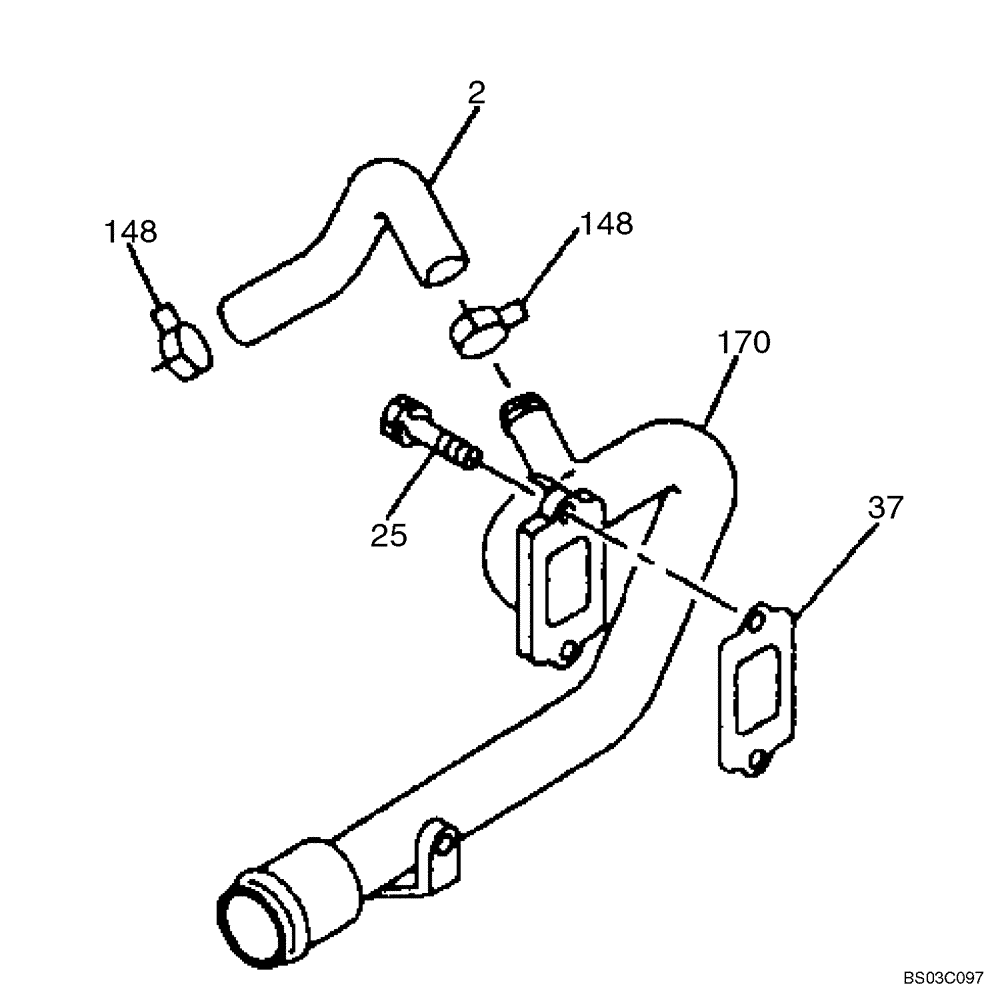 Схема запчастей Case CX75SR - (02-19) - WATER CIRCUIT (02) - ENGINE