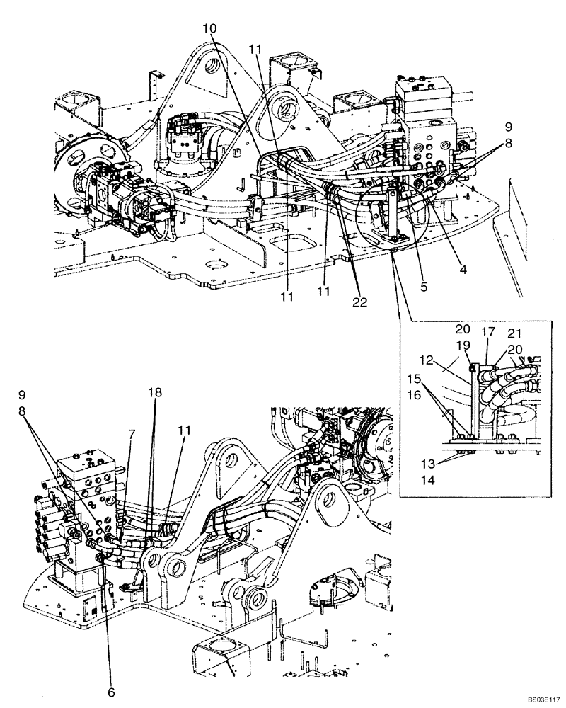 Схема запчастей Case CX135SR - (08-015) - HYDRAULICS - TRAVEL (08) - HYDRAULICS