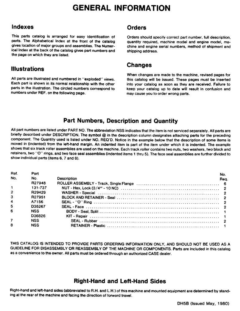 Схема запчастей Case DH5 - (06) - GENERAL INFORMATION (00) - GENERAL & PICTORIAL INDEX