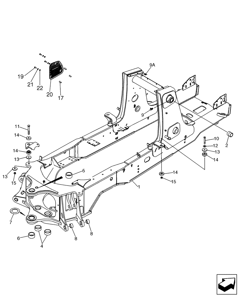 Схема запчастей Case 580SM - (39.100.02) - CHASSIS / MOUNTS, POD - SCREEN, AIR INLET (39) - FRAMES AND BALLASTING