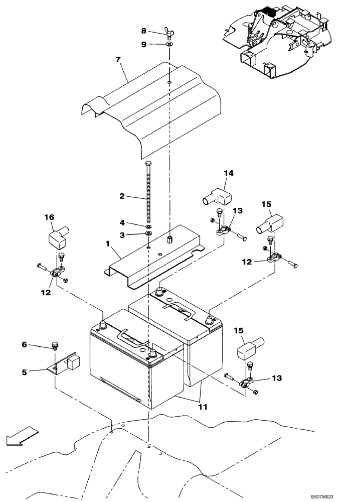 Схема запчастей Case CX80 - (04-11) - BATTERIES (04) - ELECTRICAL SYSTEMS