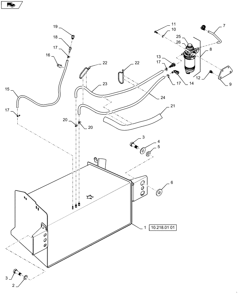 Схема запчастей Case 586H - (10.218.01) - FUEL LINE INSTALLATION (10) - ENGINE