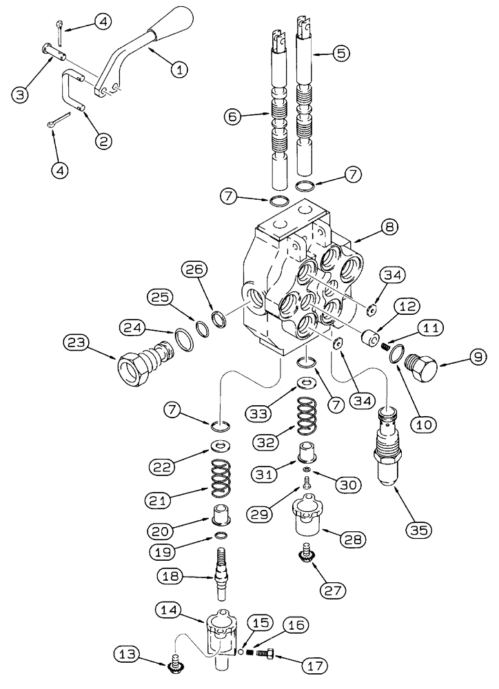 Схема запчастей Case 460 - (8-094) - PLOW CONTROL VALVE ASSEMBLY, 127471A1, P75 PLOW (08) - HYDRAULICS