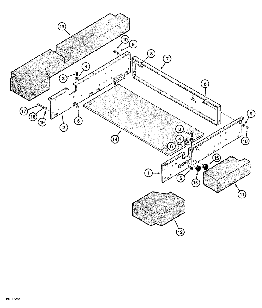 Схема запчастей Case 850G - (9-62) - CAB ASSEMBLY - ROOF PADS AND ACCESSORY MOUNTING BRACKETS (05) - UPPERSTRUCTURE CHASSIS