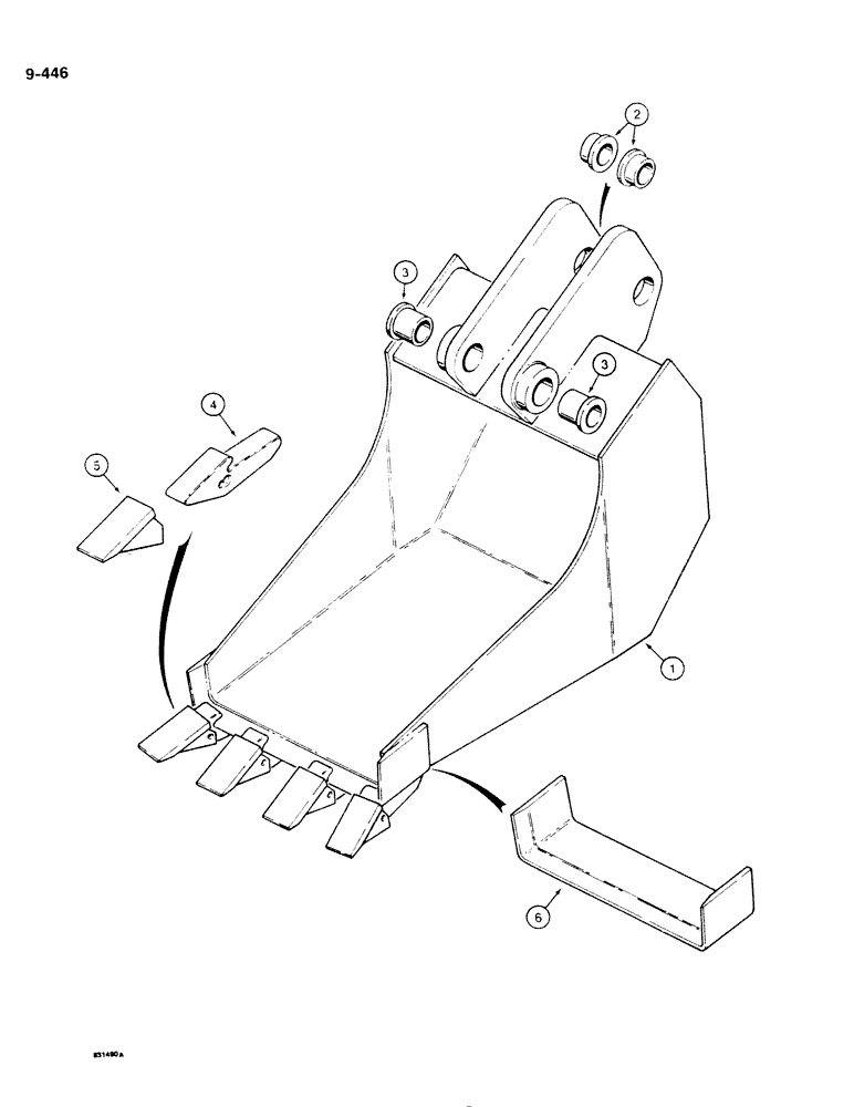 Схема запчастей Case DH4B - (9-446) - BACKHOE BUCKETS, BELLHOLE BUCKETS (09) - CHASSIS/ATTACHMENTS