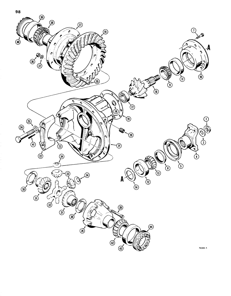 Схема запчастей Case W14 - (098) - *L73964, L73965, L77964 AND L77965 AXLES (06) - POWER TRAIN