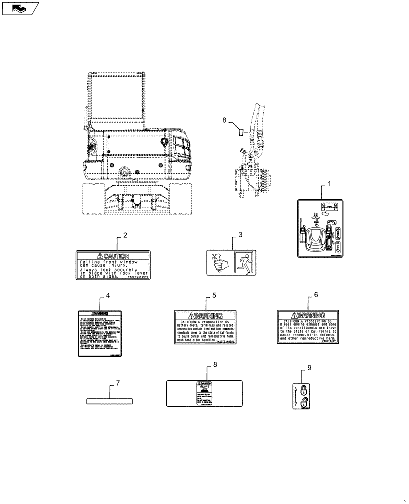 Схема запчастей Case CX55BMSR - (06-005[02]) - NAME PLATE INSTALL (90) - PLATFORM, CAB, BODYWORK AND DECALS