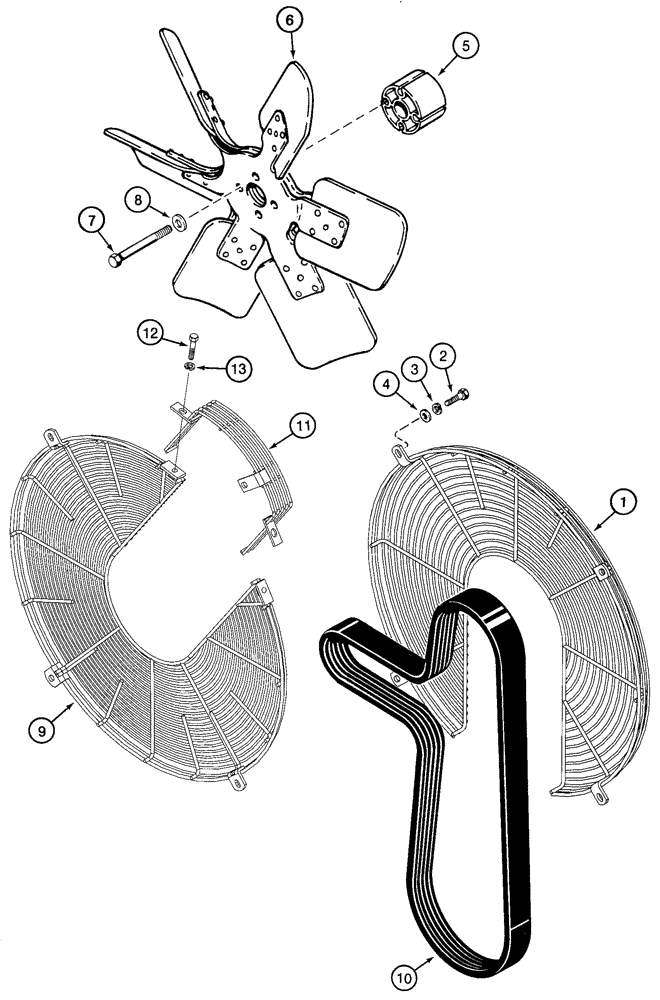 Схема запчастей Case 821C - (02-07) - FAN FAN BELT (02) - ENGINE