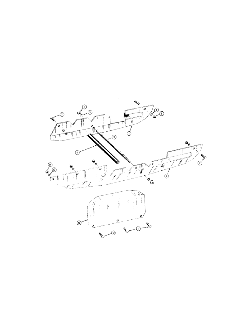Схема запчастей Case 310 - (082[1]) - ROCK GUARD (OPTIONAL EQUIPMENT) (04) - UNDERCARRIAGE