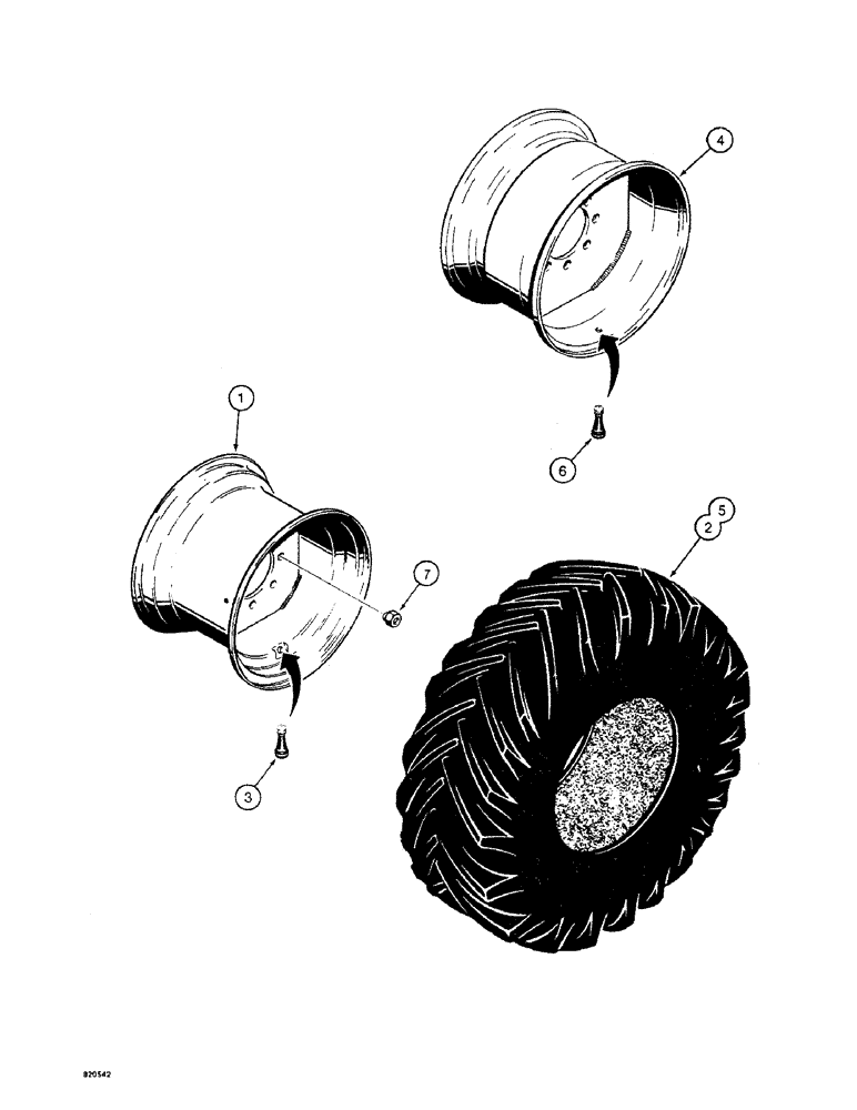 Схема запчастей Case W4 - (112) - WHEEL AND TIRES (06) - POWER TRAIN