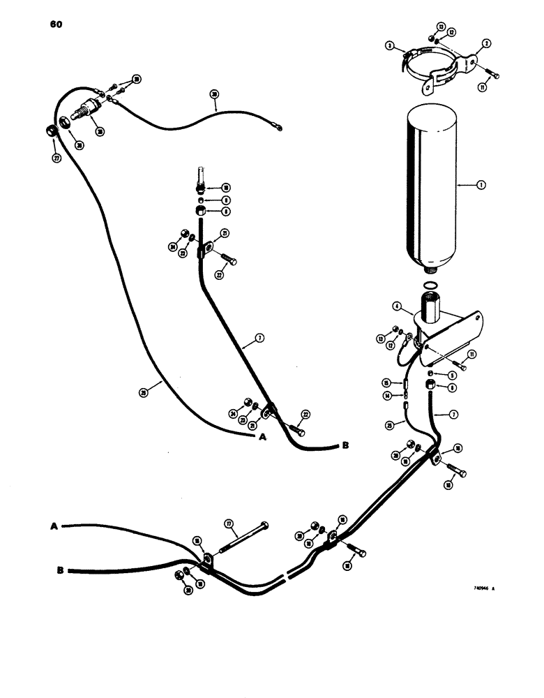 Схема запчастей Case 680E - (060) - COLD START SYSTEM, EARLY PRODUCTION (10) - ENGINE