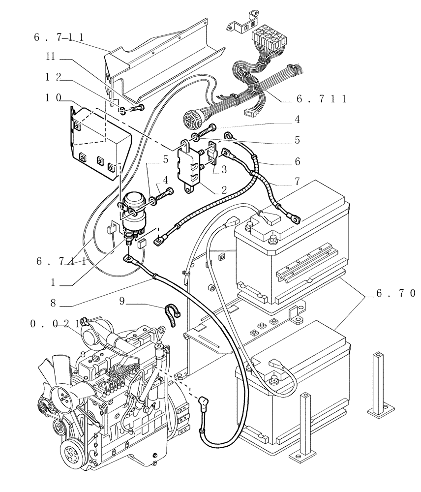 Схема запчастей Case 1850K - (9.710[01]) - COLD WEATHER STARTING AID - OPTIONAL CODE 76075372 (19) - OPTIONS