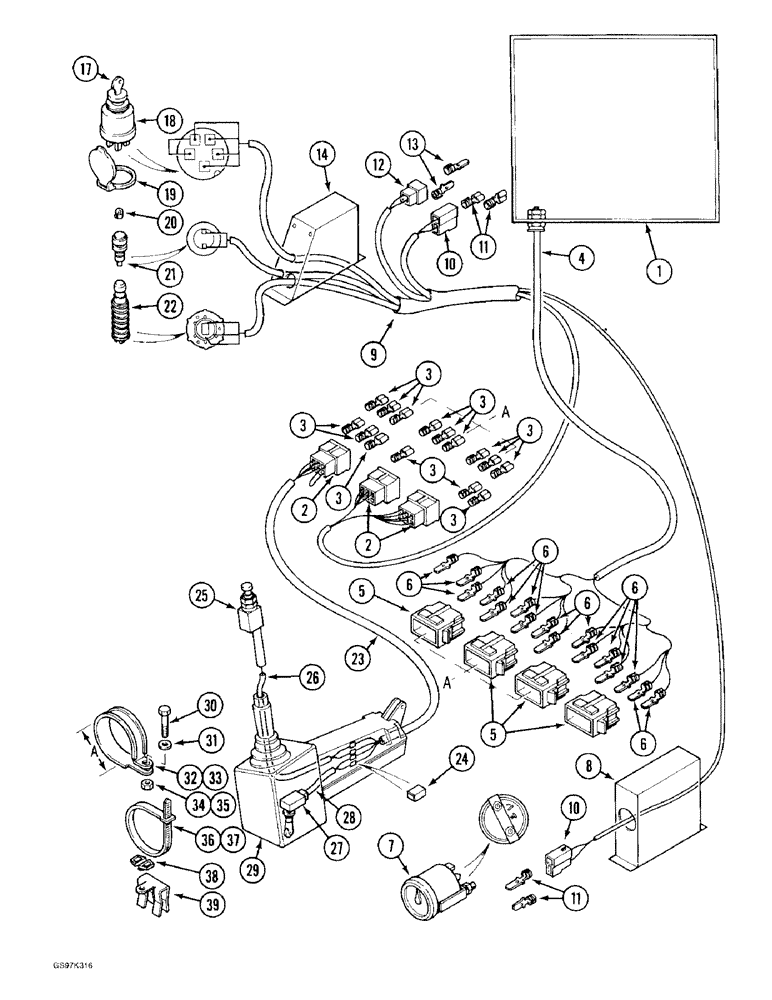 Схема запчастей Case 170C - (4-18) - CAB ELECTRICAL HARNESS, P.I.N. 74501 THROUGH 74609 (04) - ELECTRICAL SYSTEMS