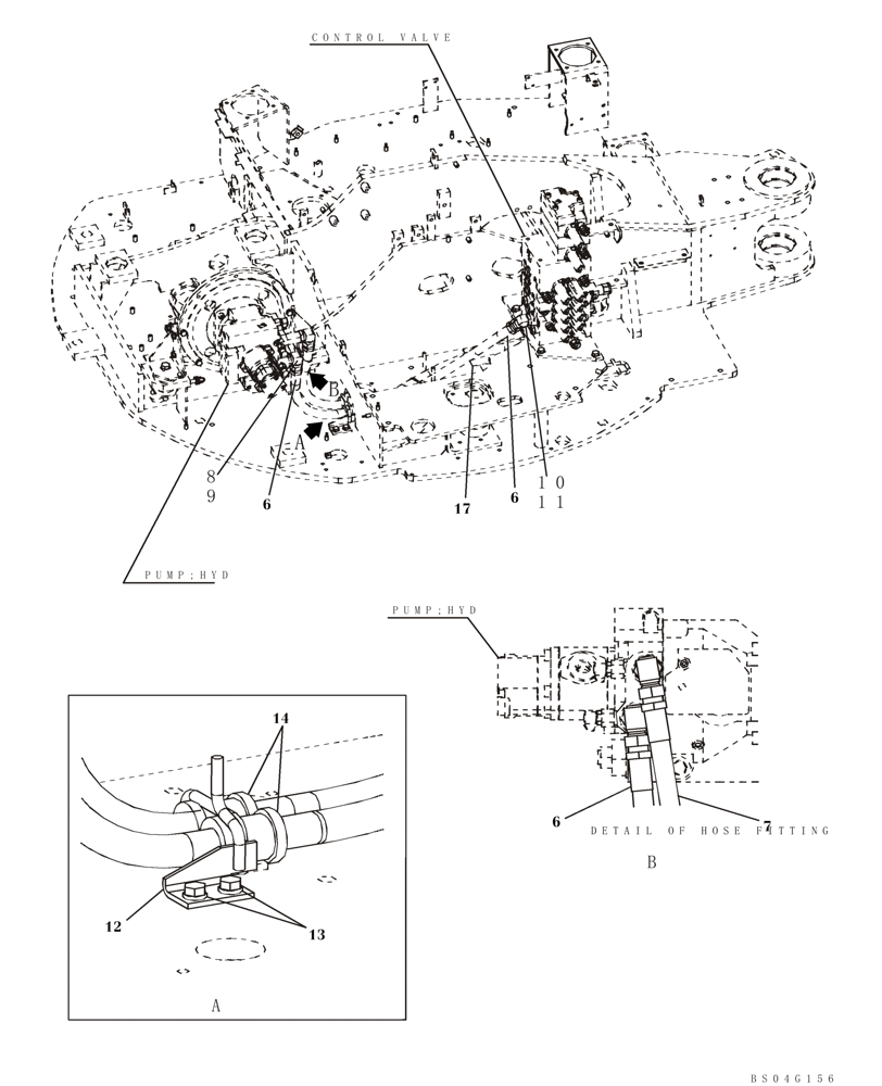 Схема запчастей Case CX80 - (08-04) - HYDRAULICS - CONTROL VALVE SUPPLY (08) - HYDRAULICS