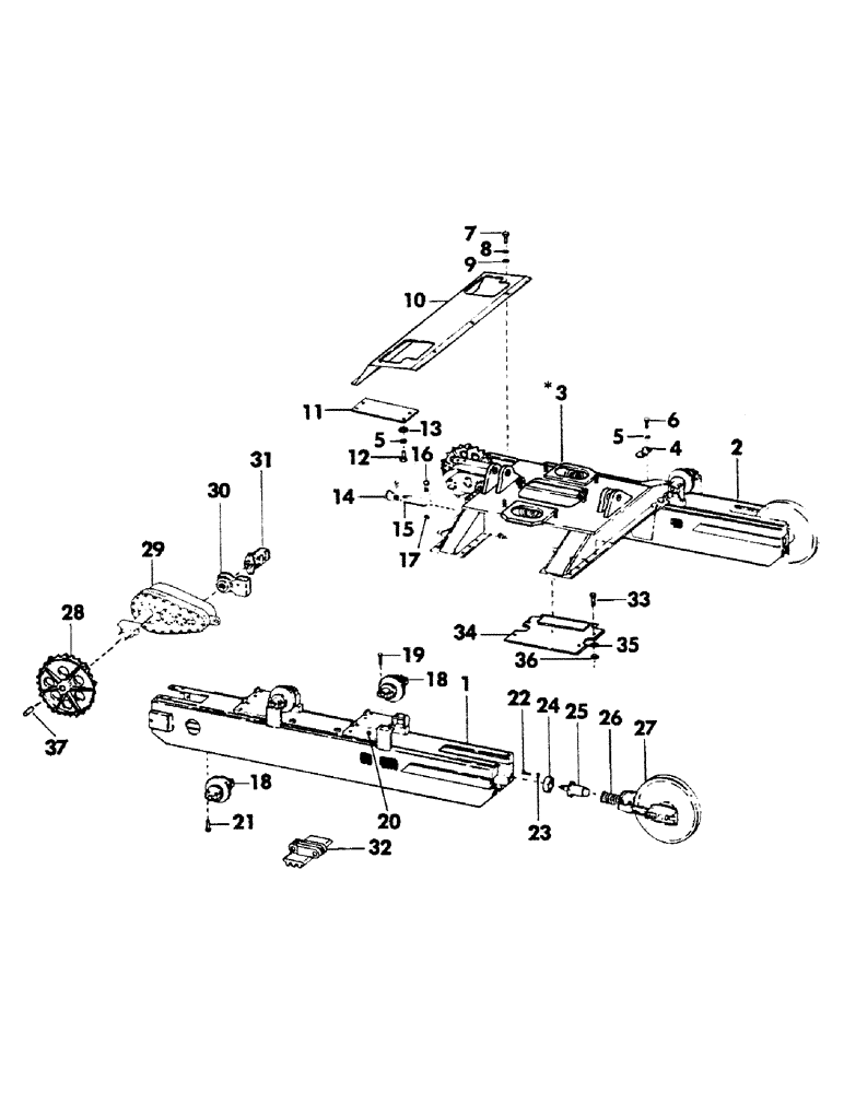 Схема запчастей Case 40BLC - (006) - CRAWLER UNDERCARRIAGE AND ATTACHING PARTS, (USED WITH WIDE GAUGE TRACK UNITS) (04) - UNDERCARRIAGE