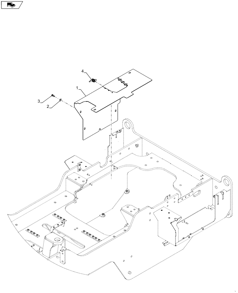 Схема запчастей Case 921F - (90.105.BZ) - BATTERY AND SCR COVER ASSEMBLY (90) - PLATFORM, CAB, BODYWORK AND DECALS