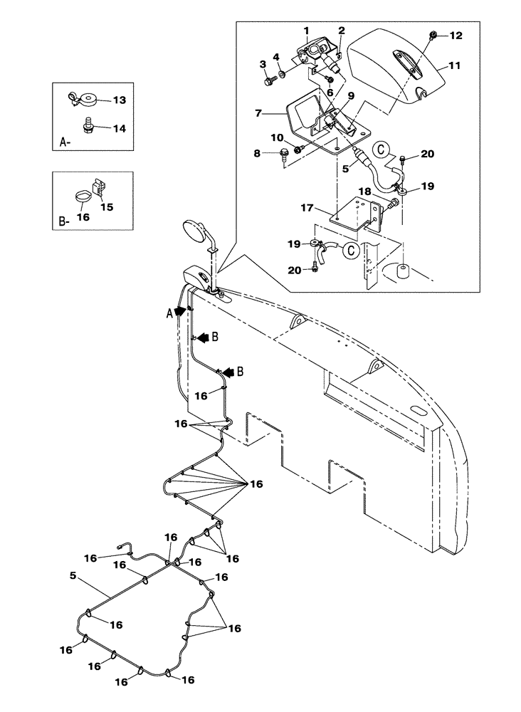 Схема запчастей Case CX300C - (04-023-00[01]) - ELECTRICAL CIRCUIT (04) - ELECTRICAL SYSTEMS