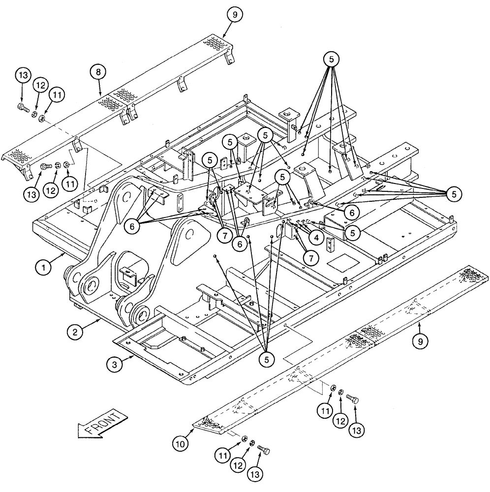 Схема запчастей Case 9050 - (9-06) - TURNTABLE AND WALKWAYS (09) - CHASSIS