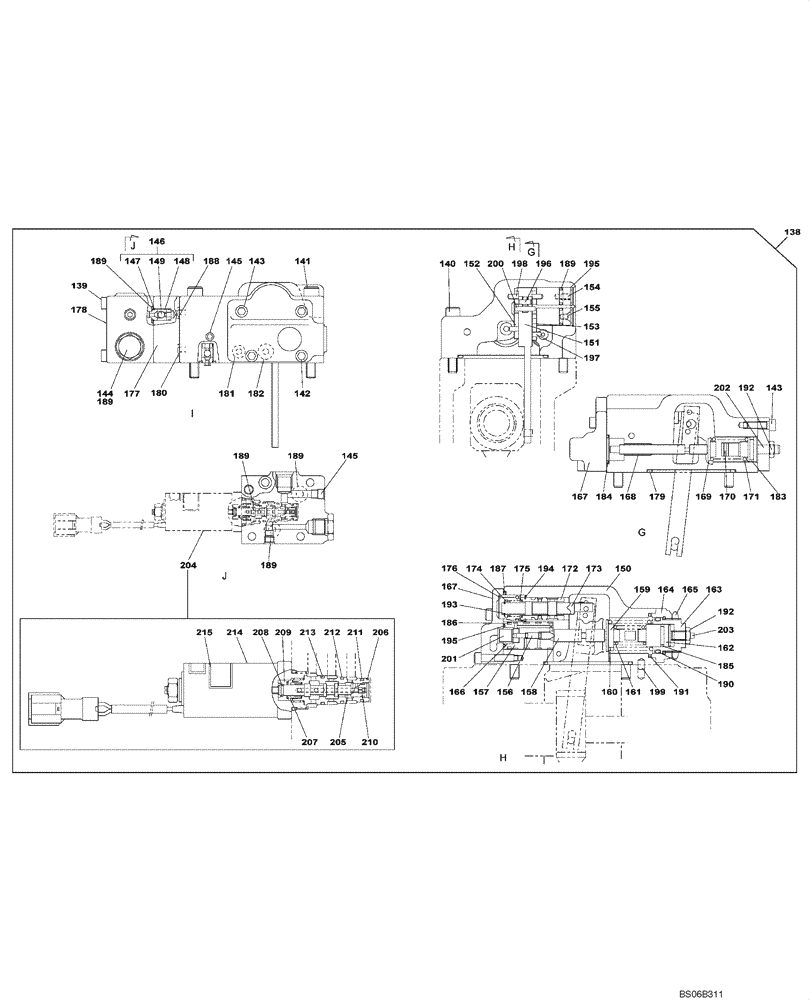 Схема запчастей Case CX700 - (08-102-00[01]) - HIGH PRESSURE PUMP - REGULATOR (08) - HYDRAULICS