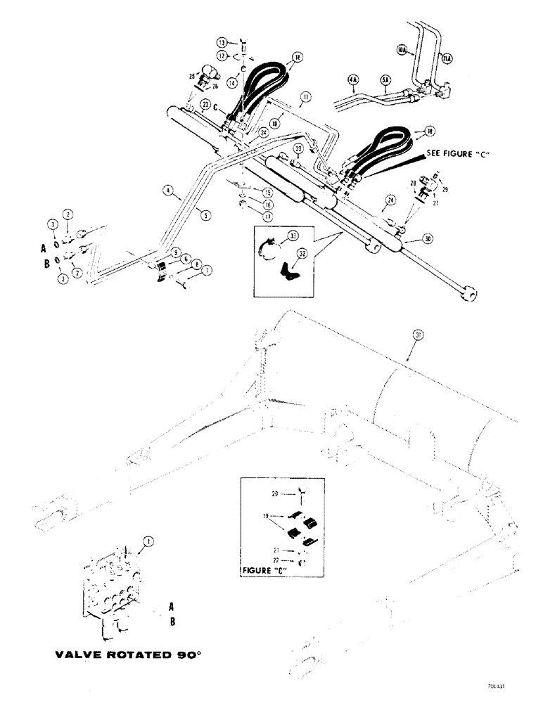 Схема запчастей Case 310G - (218) - DOZER HYDRAULICS (LIFT CIRCUIT) (07) - HYDRAULIC SYSTEM