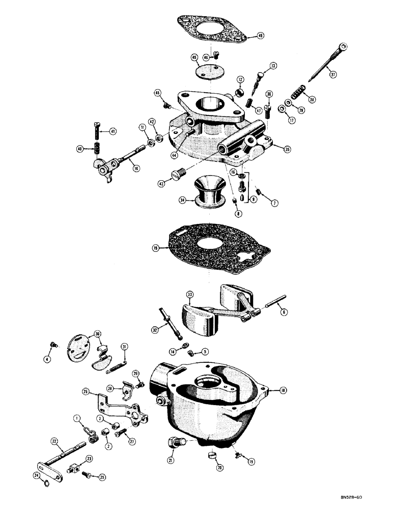Схема запчастей Case 420 - (022) - MARVEL-SCHEBLER CARBURETOR (02) - FUEL SYSTEM