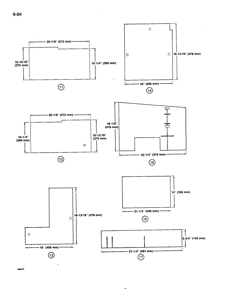 Схема запчастей Case 855D - (9-064) - NOISE REDUCTION PADS (09) - CHASSIS/ATTACHMENTS