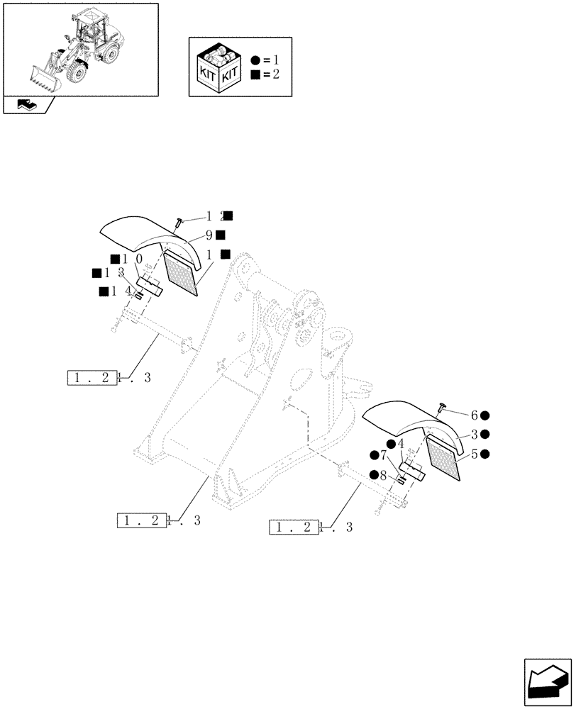 Схема запчастей Case 21E - (1.87.4[02]) - FRONT WHEEL GUARD, UP TO DATE MAR 14, 2013 (08) - SHEET METAL/DECALS